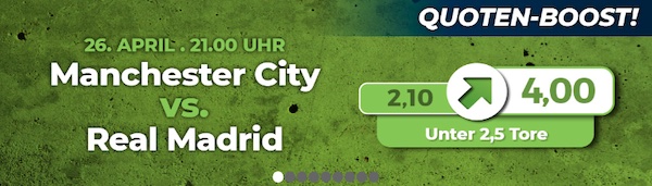 Happybet erhöht die Quoten zu City - Real!