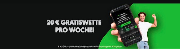 Sicher dir wöchentlich eine 20€ Freiwette bei Mobilebet!