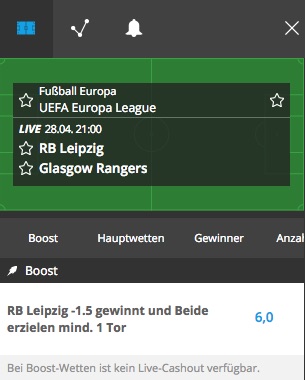 NEO.bet RB Leipzig - Rangers Boost auf Asiatisches Handicap