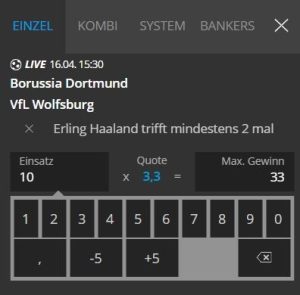 NEObet Wette auf Dortmund gegen Wolfsburg