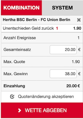 Prognose zu Hertha BSC - Union Berlin