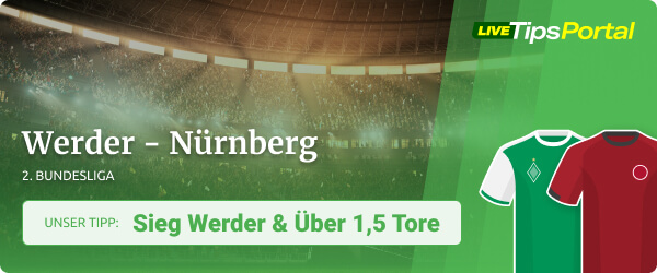 Tipp auf Werder Bremen gegen 1. FC Nürnberg