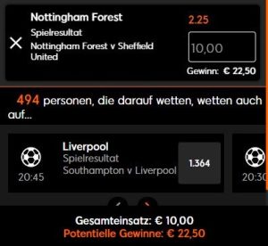 888sport Wette auf Nottingham gegen Sheffield