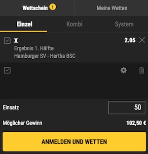 Bwin Wette auf das Relegationsduell HSV - Hertha BSC