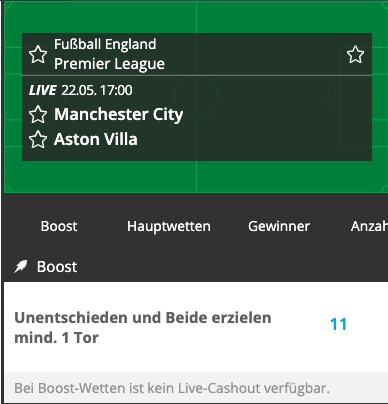 Spannender Boost von Neo.bet zu City - Villa
