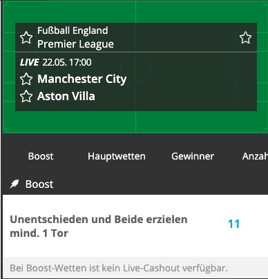 Spannender Boost von Neo.bet  zu City - Villa