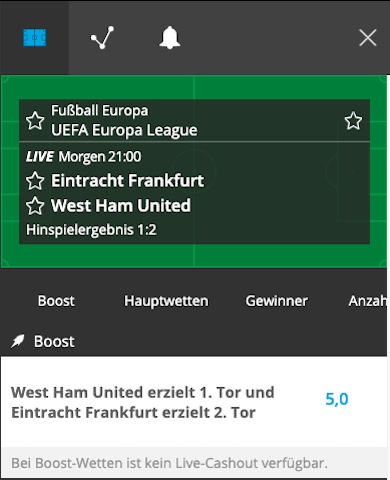 Erhöhte Neo.bet Quoten zu Frankfurt - West Ham