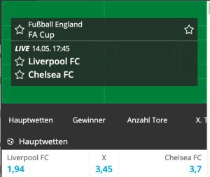 NEO.bet Wetten zum FA Cup Finale Chelsea gegen Liverpool