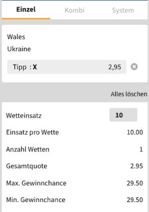 Unsere Wette bei Bet3000 zum Spiel Wales - Ukraine