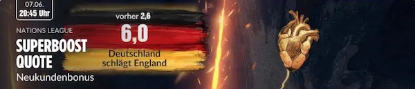 BildBet Boost auf Deutschland vs. England am 7.6.2022