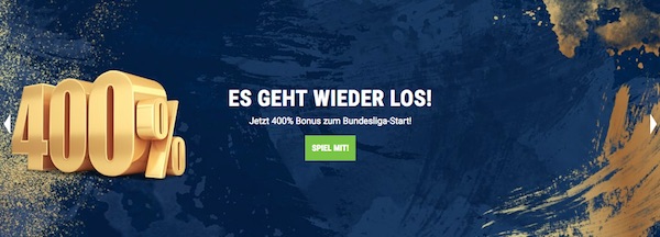 Bet at home 400 Prozent Bonus für Neukunden