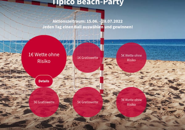 Täglich gewinnen bei der Tipico Beach Party