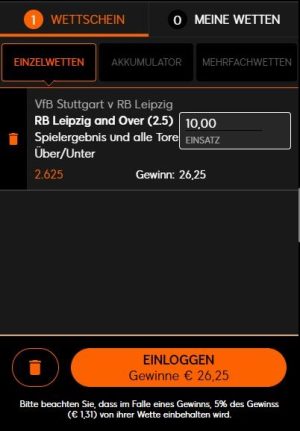 888sport Wette tipp mit Quote zu Stuttgart vs. Leipzig