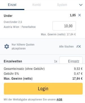 Admiralbet Tipp zu Austria gegen Fenerbahce