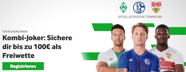 Betway Freebet Kombibonus für Neukunden