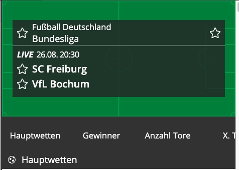 Wettmarkt bei Neo.bet zu Freiburg - Bochum