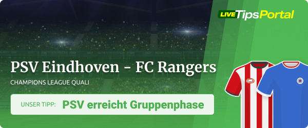 Wett Tipp zu PSV Eindhoven gegen Glasgow Rangers