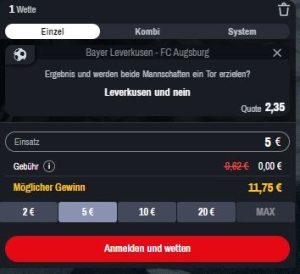 Winamax Tipp und Wette auf Leverkusen Augsburg