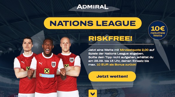 Admiral Nations League Spieltag 5 und 6 risikofreie Wette