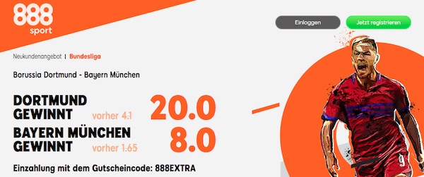 888sport Quoten Boost auf den Klassiker BVB - Bayern