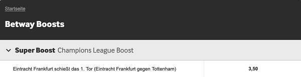 Betway Boost Frankfurt gegen Tottenham