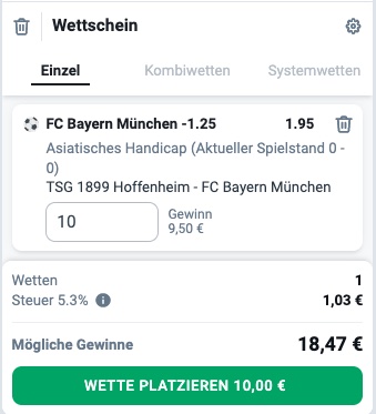 Wett Tipp zu Hoffenheim - Bayern bei Betano