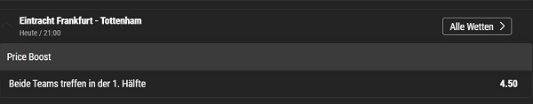 Bwin Wette zu Eintracht gegen Tottenham