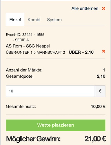 Napoli schießt zwei Tore gegen Rom bei Happybet!