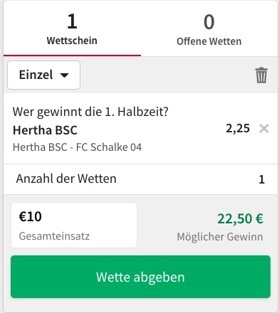 Wette bei Tipico auf Hertha BSC - Schalke 04