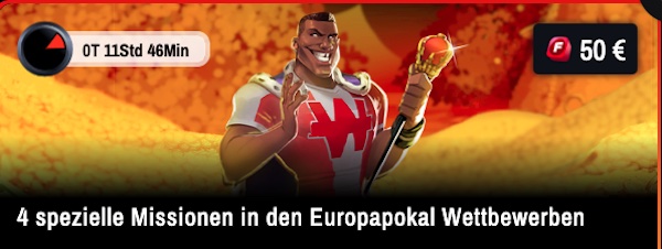 Bis zu 50€ in Freebets warten bei der WInamax Europapokal Mission