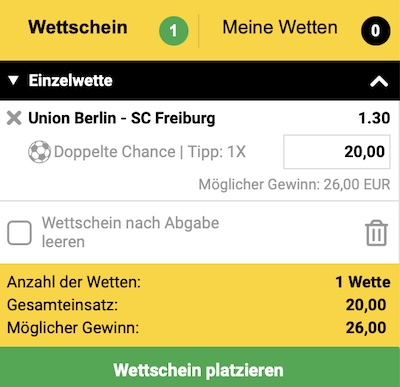 Interwetten Bundesliga tipp Union Berlin SC Freiburg