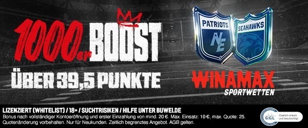1000er Boost Winamax Super Bowl