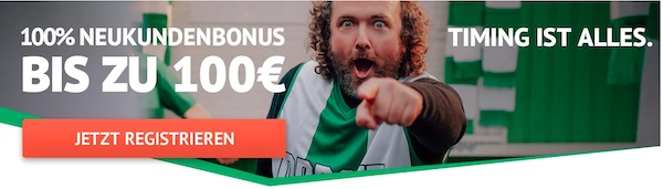 ODDSET Bonus - 100% bis 100€ auf die erste Einzahlung