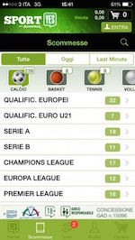 Schermata iniziale dell’ app SportYes