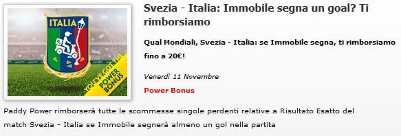paddy-power svezia italia 10-11-2017 