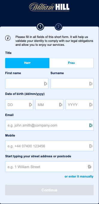 william hill registrazione