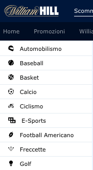 palinsesto william hill