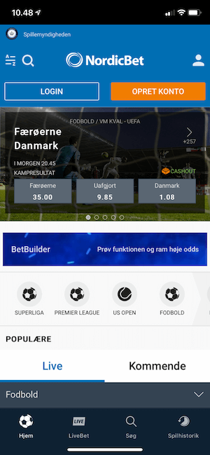 Betting på mobil med NordicBet mobil app