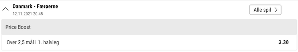 få oddsboost på danmark færøerne bwin
