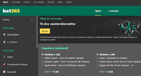 Bet365 del af forsiden