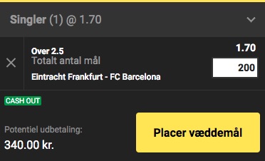 Unibet Frankfurt - Barcelona spillekupon