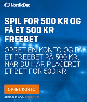 Nordicbet 500 kr. freebet bonus