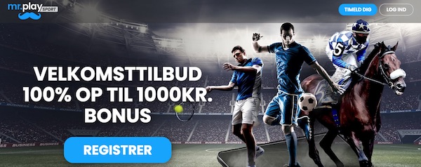 Mr. Play velkomstbonus 100% op til 1000 kr.