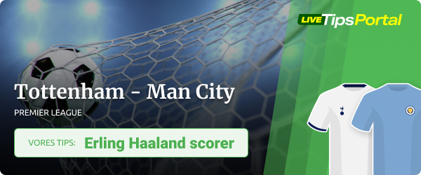 Tottenham vs. ManCity Haaland scorer tip