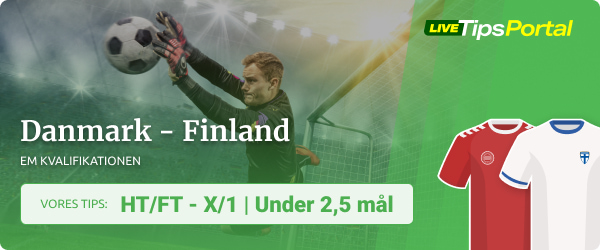 Danmark vs. Finland EM kvalifikationen tips