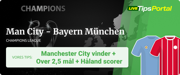 Man City vs. Bayern München CL kvartfinalen odds tips