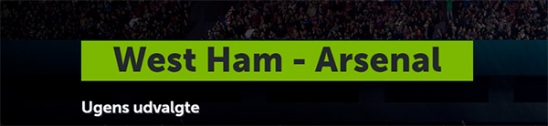West Ham - Arsenal odds, Match of the Week hos ComeOn, risikofrit spil