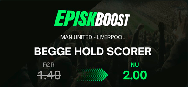 Manchester United - Liverpool odds boost hos ComeOn