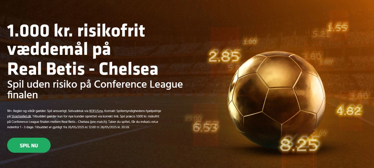 1.000 kr. risikofrit væddemål hos Expekt på Conference League-finalen