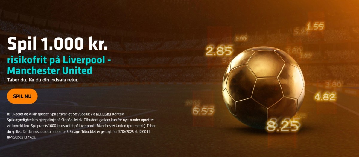 Stor chance: Spil risikofrit på Liverpool – United